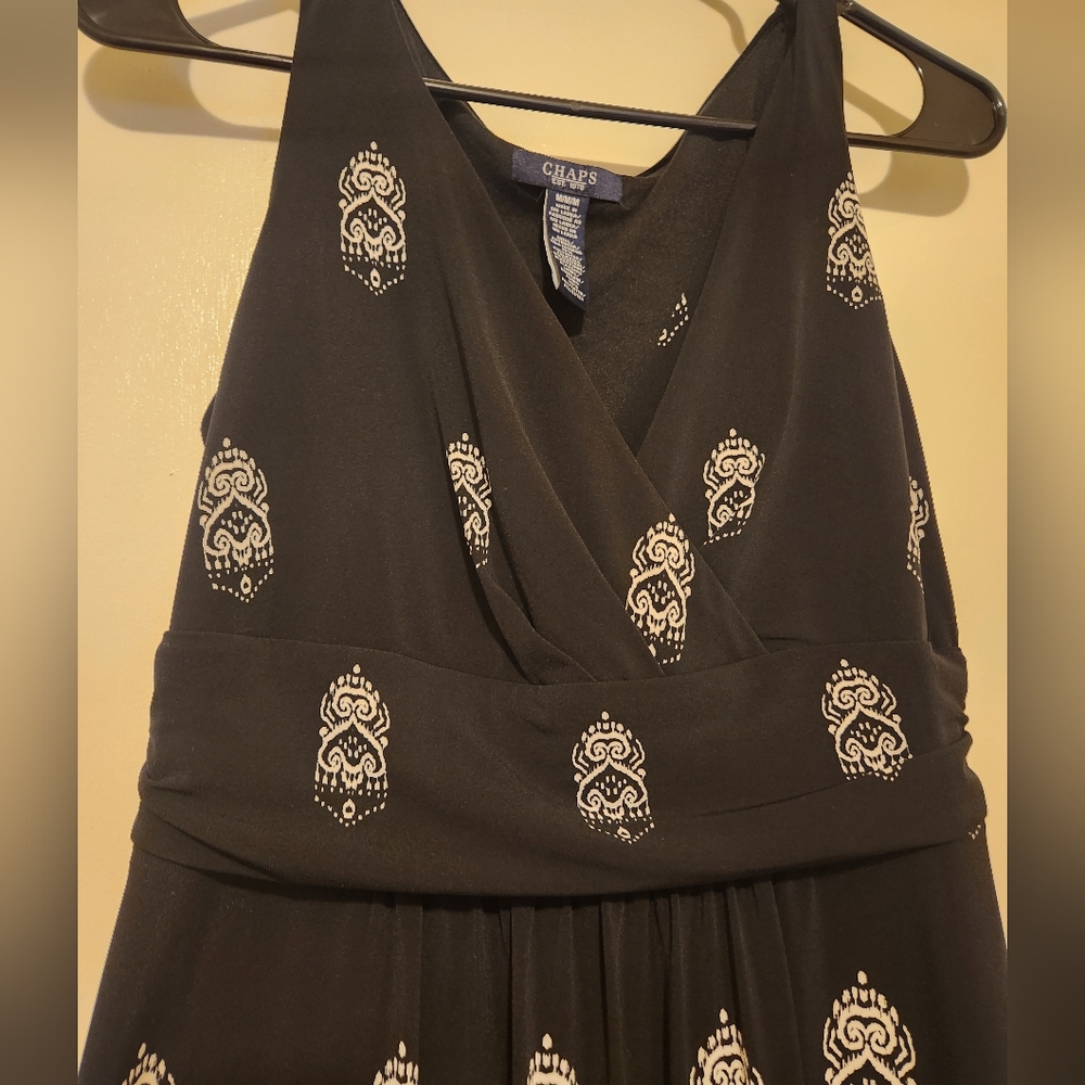 Chaps Black And White Patterned Maxi dress - Picture 3 of 6